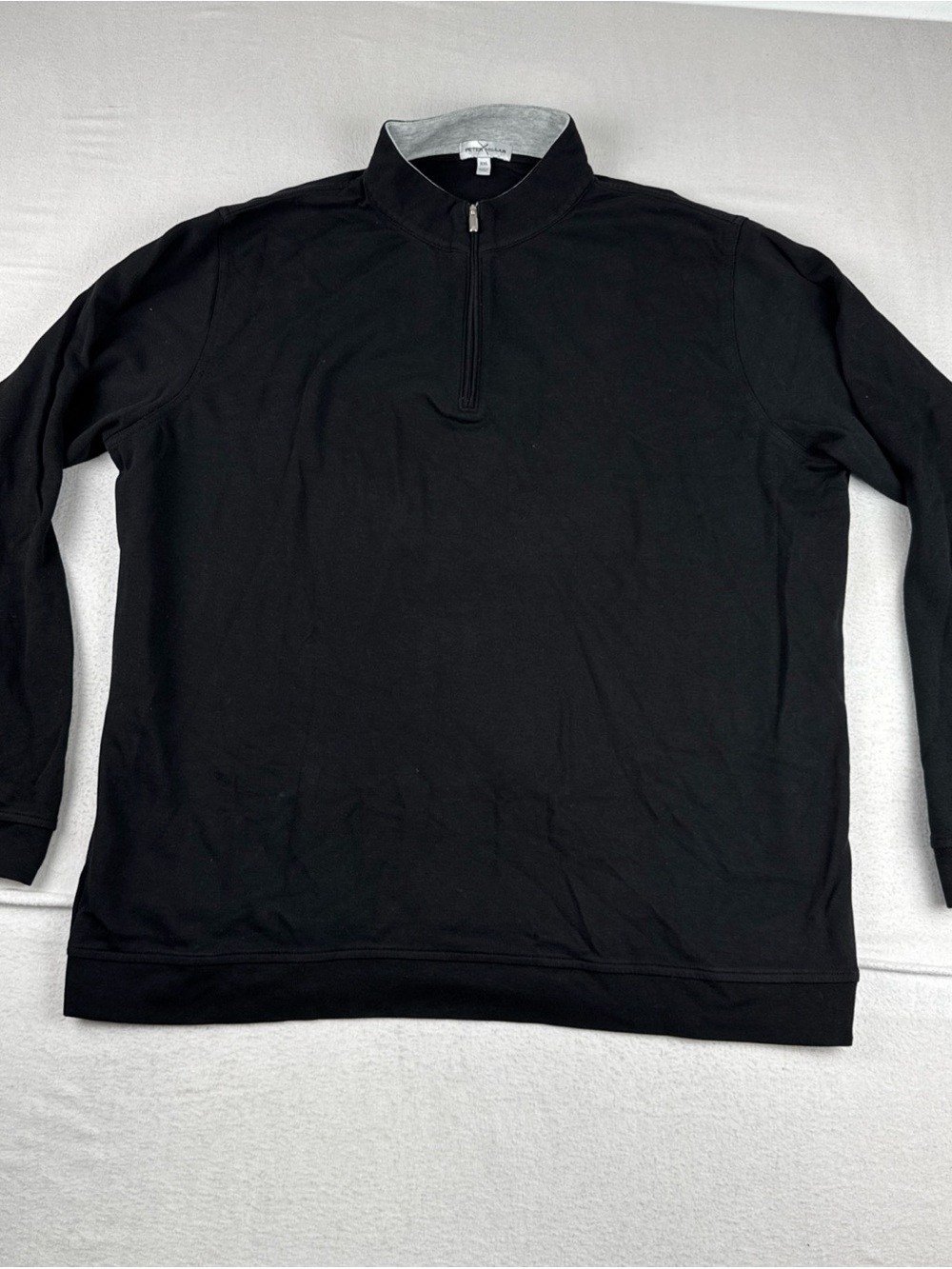 Peter Millar Mens Black 1/4 Zip 2XL Cotton Modal Blend Preppy Golf casual